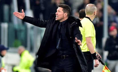 Simeone, durante el Juventus-Atlético.