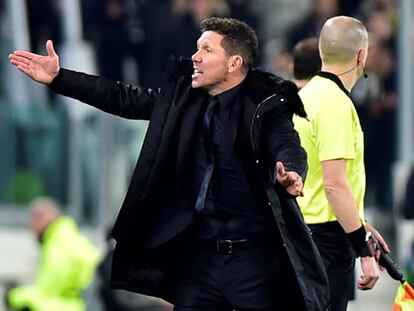 Simeone, durante el Juventus-Atlético.