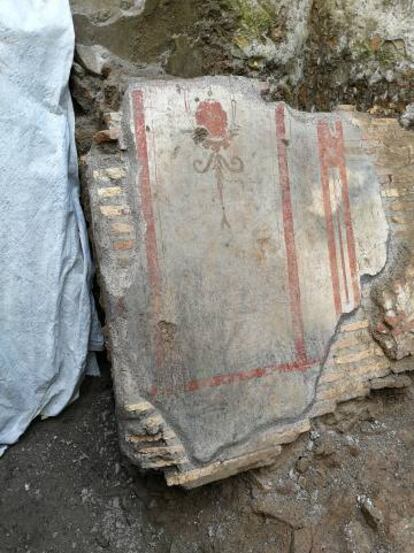 Uno de los frescos hallados en las excavaciones en Roma. 