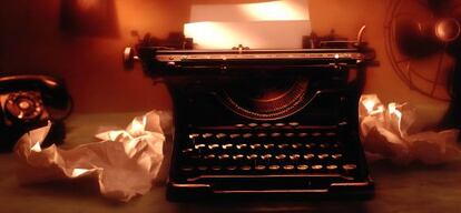 Una antigua máquina de escribir.