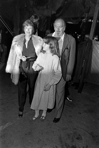 Robert Altman con su familia en el estreno de 'Popeye' en Los Ángeles en 1980.