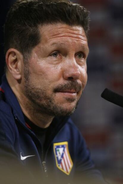 Simeone, durante la rueda de prensa.