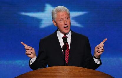 Bill Clinton durante su intervención en la Convención Demócrata