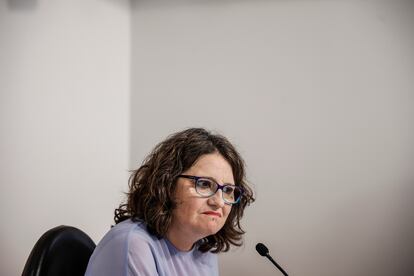 Mónica Oltra comparece ante los medios el pasado 17 de junio.