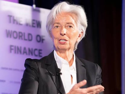 La directora gerente del Fondo Monetario Internacional (FMI), Christine Lagarde, este martes.