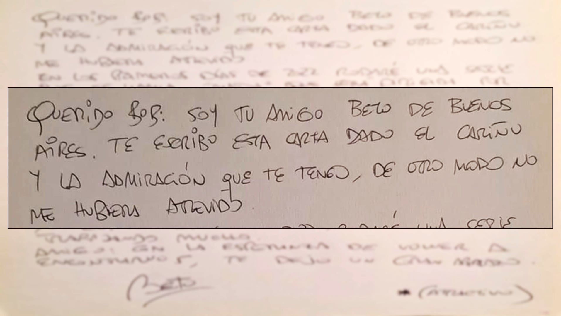La carta de Brandoni a Robert de Niro: “Querido Bob: Te escribo esta carta dado el cariño y la admiración que te tengo”