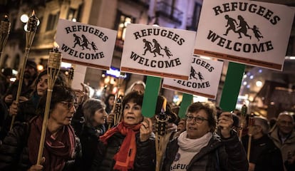 Manifestación en Barcelona por el día del migrante el 18 de diciembre de 2016.