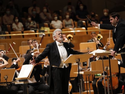 Plácido Domingo interpreta en el Auditorio Nacional el aria 'Nemico della patria?!' ('Enemigo de la patria'), de la ópera 'Andréa Chénier', de Umberto Giordano, en su regreso a los escenarios españoles.