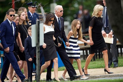 Toda la familia en el entierro de Beau Biden, en 2015.