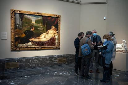 El cuadro 'Venus recreándose con el Amor y la Música', de Tiziano.