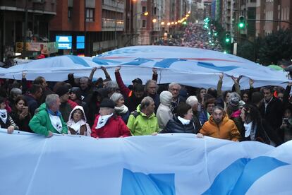La manifestación convocada por Sare este sábado en Bilbao.