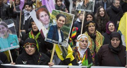 Marcha conmemorativa del asesinato de las tres kurdas, el pasado 11 de enero en Par&iacute;s.