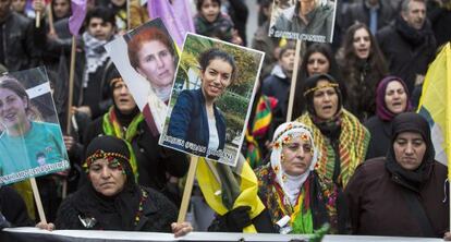 Marcha conmemorativa del asesinato de las tres kurdas, el pasado 11 de enero en París.