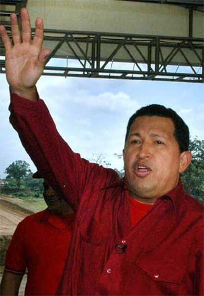 El presidente de Venezuela, Hugo Chávez, el pasado domingo.