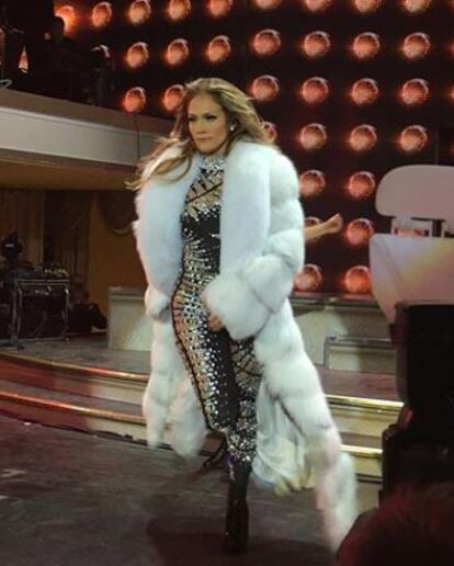 Jennifer Lopez, durante su show en la boda.
