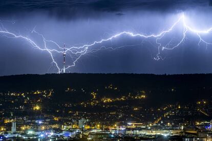 Descarga de rayos sobre la ciudad alemana de Stuttgart el pasado verano.