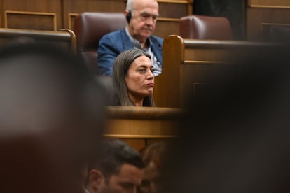 La portavoz de Junts en el Congreso, Míriam Nogueras, en el debate plenario de este martes.