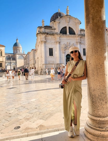 Mariel Galán, en la la plaza de Luža de Dubrovnik.