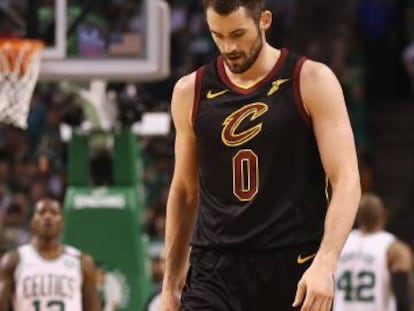 Kevin Love, en las finales de conferencia ante Boston en 2018