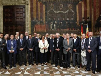 Los jurados de los premios Rey Jaime I tras conocerse los ganadores de la edici&oacute;n de 2014.