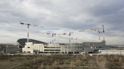 Estado de las obras en el estadio de la Peineta, el pasado mes de marzo.