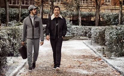 Dev Patel y Javier Bardem en la campaña de Ermenegildo Zegna.