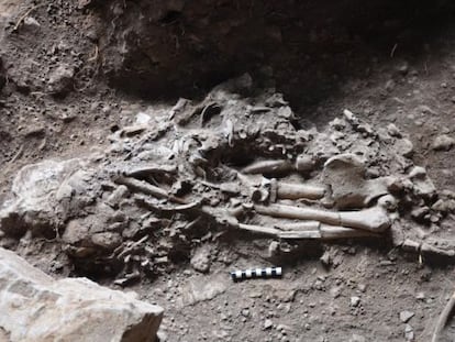 El cadáver hallado en la cueva de Mota, al sur de Etiopía