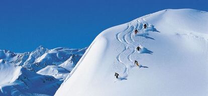 Esqu&iacute; en Arlberg, en los Alpes austriacos.