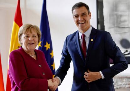 German Chancellor Angela Merkel and Spain's Prime Minister Pedro Sánchez.