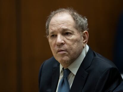 Former film producer Harvey Weinstein appears in court at the Clara Shortridge Foltz Criminal Justice Center in Los Angeles, California, on October 4 2022.