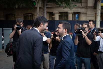 Los dos principales responsables del Govern, el vicepresidente Jordi Puigneró y el presidente Pere Aragonès.