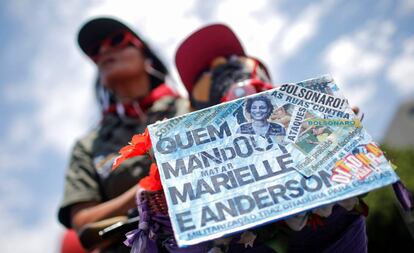 Manifestante em Brasília nesta quarta-feira.