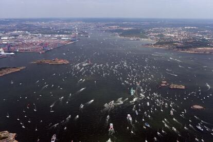 La llegada de la regata a Gotemburgo en 2002.