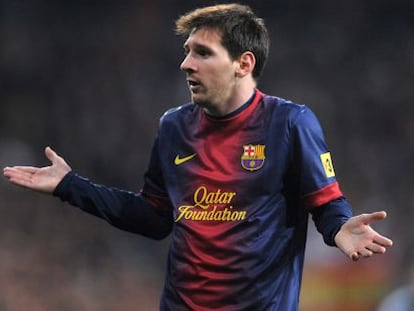 Messi, durante el partido.
