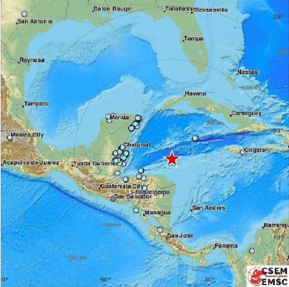 Mapa de la ubicación del epicentro del sismo / EMSC