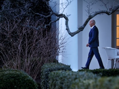 El presidente de EE UU, Joe Biden, este viernes en la Casa Blanca, en Washington.
