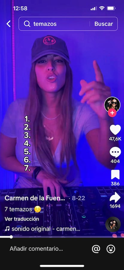 DJ Carmen de la Fuente is one of the most listened-to artists on TikTok.