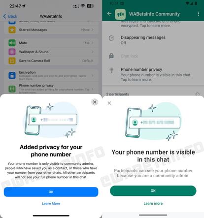 Privacidad número en WhatsApp