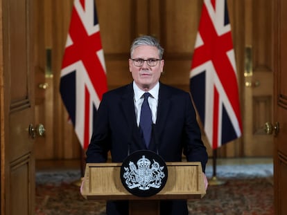 Keir Starmer, este martes, en Downing Street, en Londres.