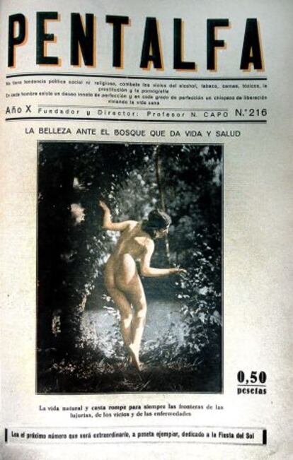 Portada de 1935 de la revista naturista 'Pentalfa', que arribà a tiratges de fins a 25.000 exemplars.