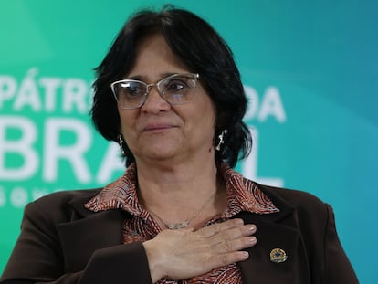 A ministra da Mulher, da Família e dos Direitos Humanos, Damares Alves, em cerimônia em Brasília 20 de novembro de 2019