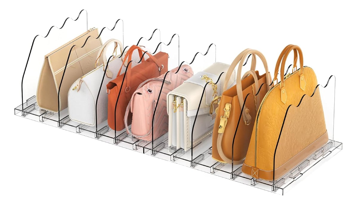 Lote de ocho separadores para colocar los bolsos.