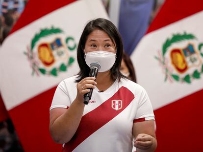 Keiko Fujimori, candidata presidencial de Perú, durante un evento en Lima.