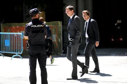 Carles Mundó, exconsejero de Justicia, llega al Tribunal Supremo.