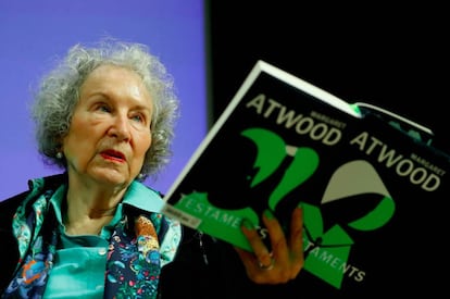 La escritora canadiense Margaret Atwood, en la presentación en Londres de su libro 'Los testamentos', en septiembre de 2019.