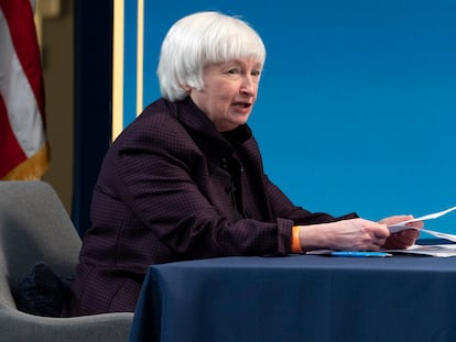 La secretaria del Tesoro de EE UU, Janet Yellen, en febrero pasado.