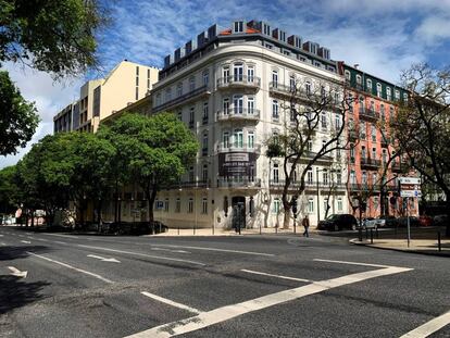 Una calle de LIsboa durante la cuarentena.