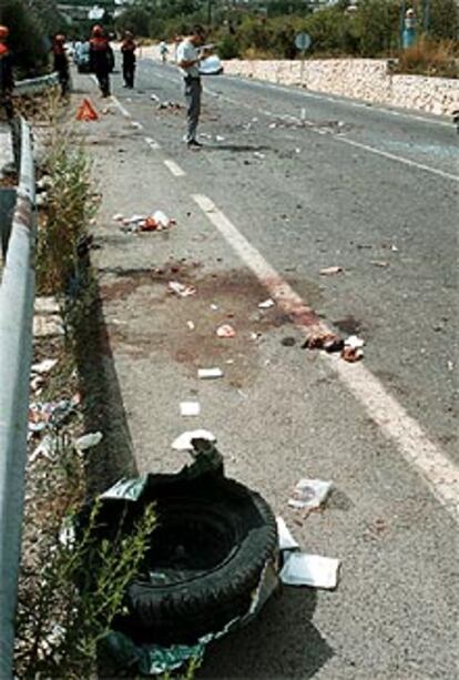 Lugar de la carretera que une los municipios de Ondara y Benidoleig, donde se ha registrado la explosión pirotécnica.