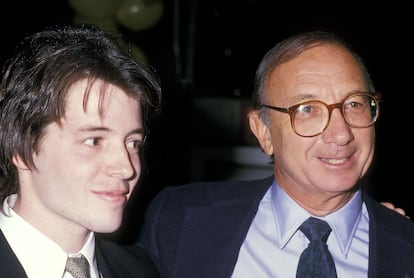 Matthew Broderick and Neil Simon at the New York premiere of 'Biloxi Blues' in March 1988.