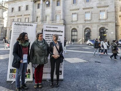 Representantes de las entidades impulsoras de tres consultas, en enero de 2018.